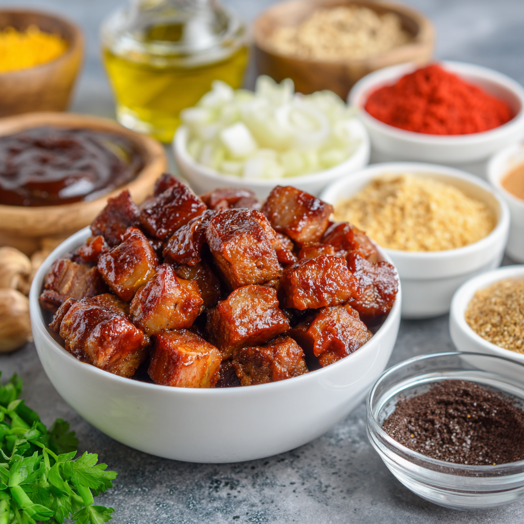 Air Fryer BBQ Pork Bites ingredients