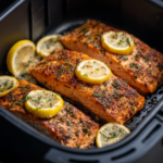 Air Fryer Baked Lemon Garlic Salmon