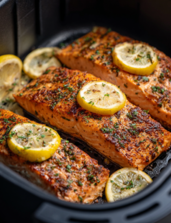 Air Fryer Baked Lemon Garlic Salmon