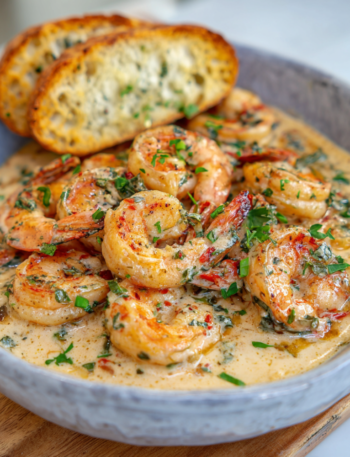 Air Fryer Creamy Tuscan Shrimp