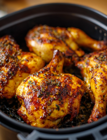 Air Fryer Roasted Garlic Hot Honey Chicken