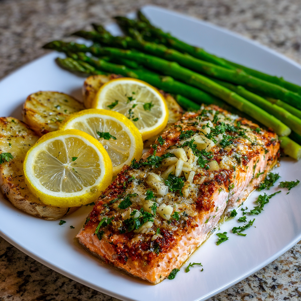 Air Fryer Baked Lemon Garlic Salmon instructions