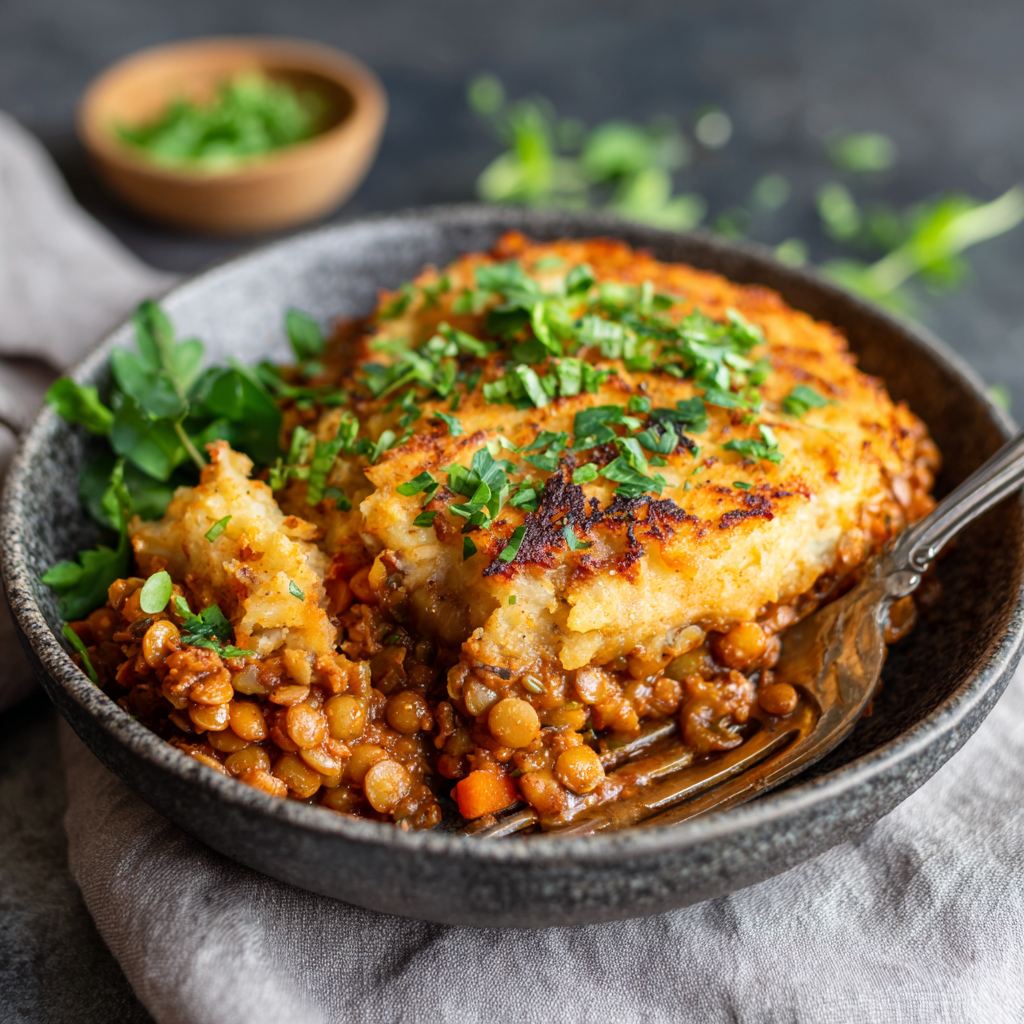 How to make Air Fryer Vegan Lentil Shepherd’s Pie
