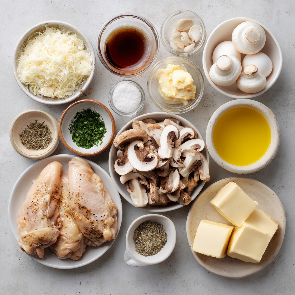 Air Fryer Creamy Mushroom Chicken ingredients