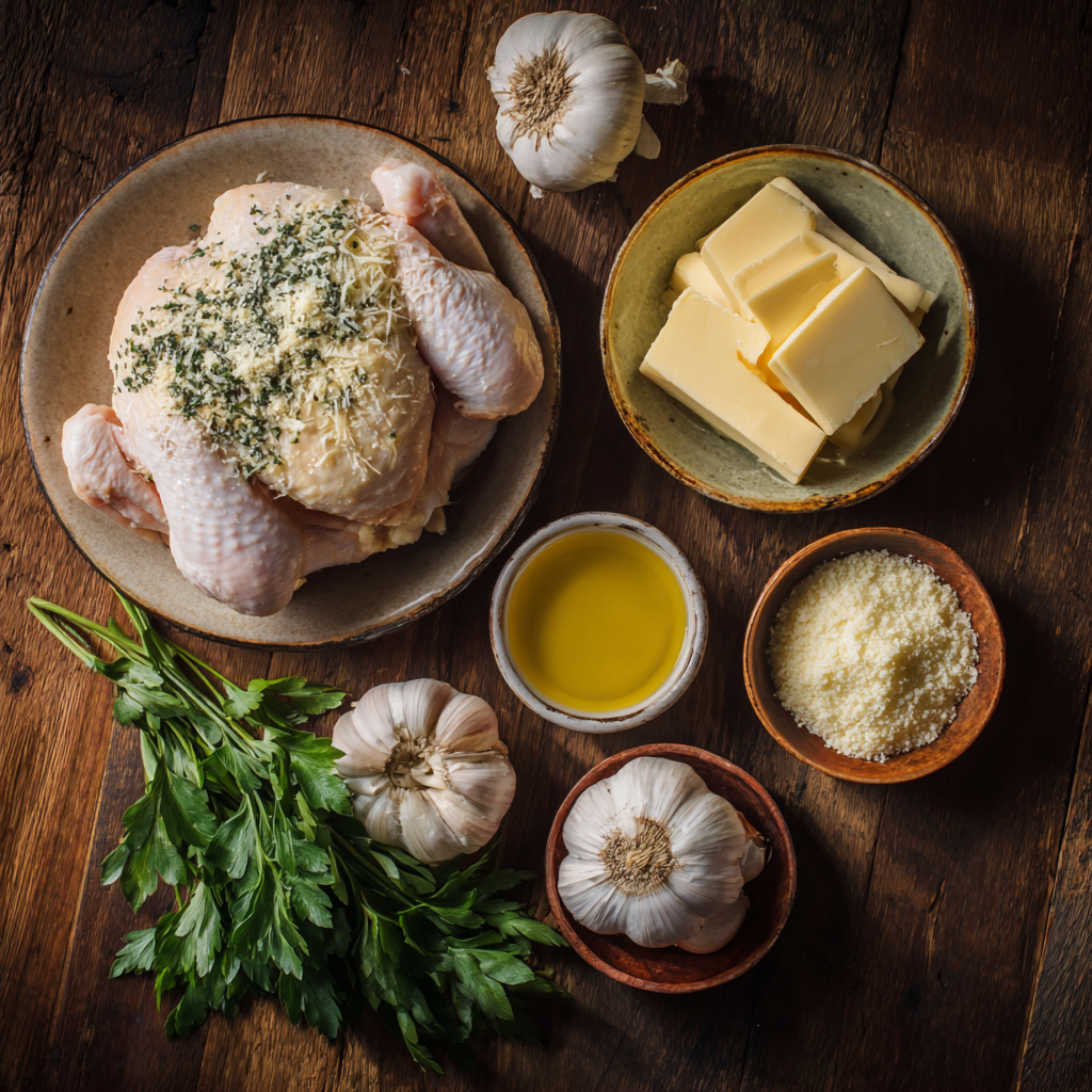 Air Fryer Garlic Butter Pecorino Chicken ingredients