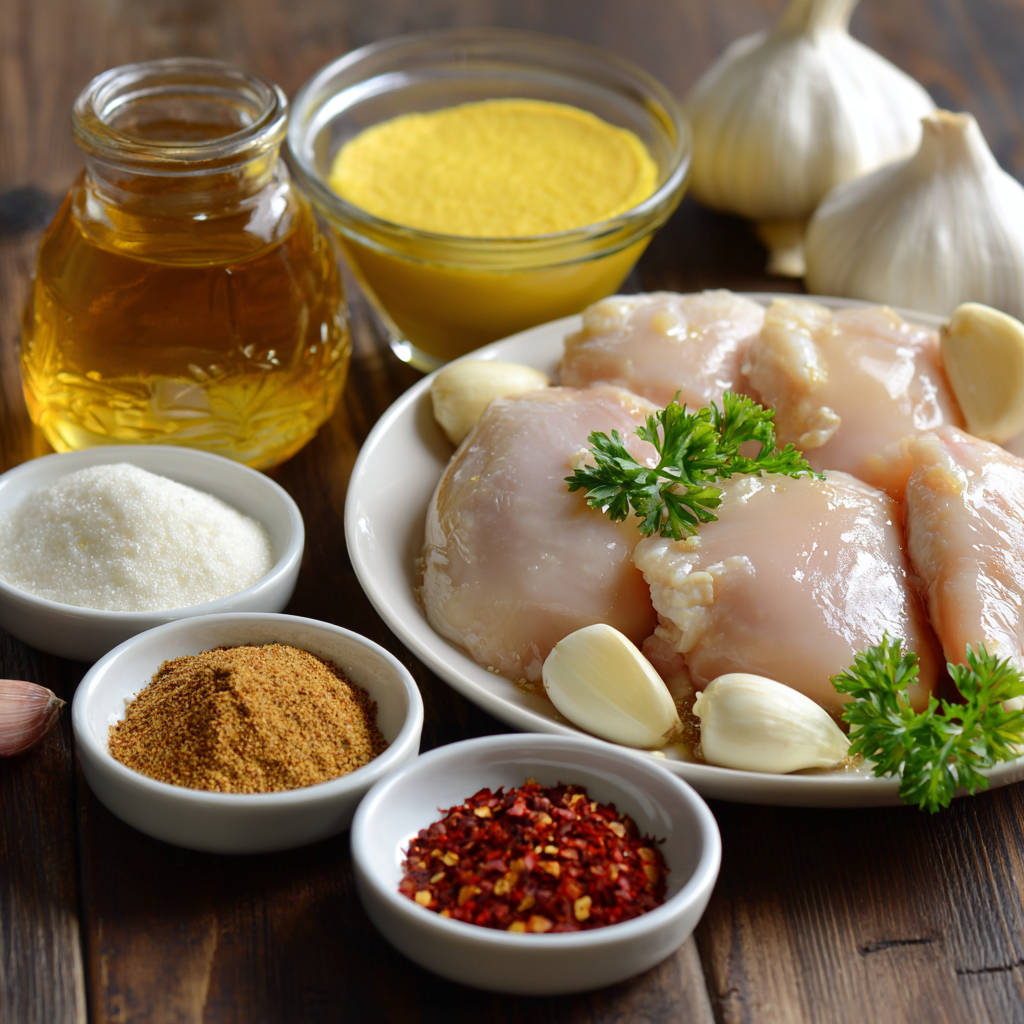 Air Fryer Roasted Garlic Hot Honey Chicken ingredients