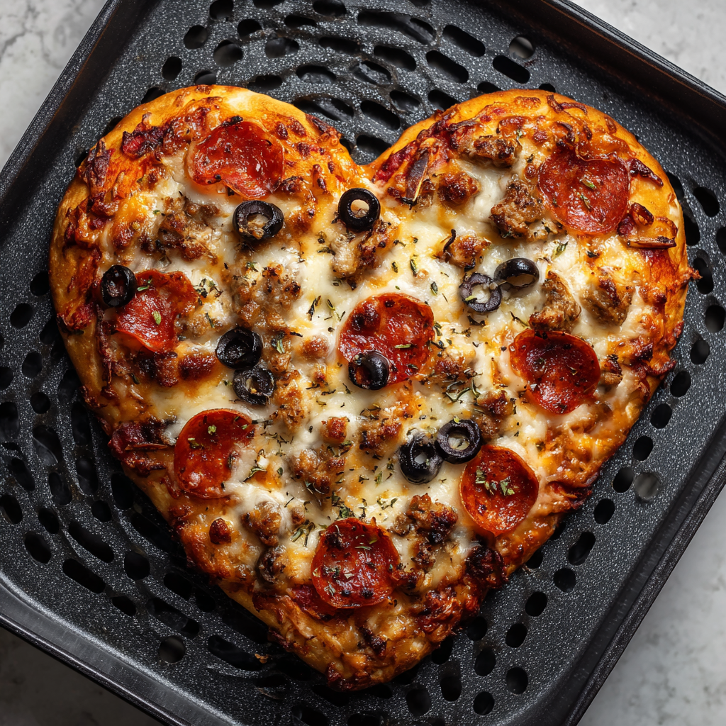 Heart-Shaped Air Fryer Pizza
