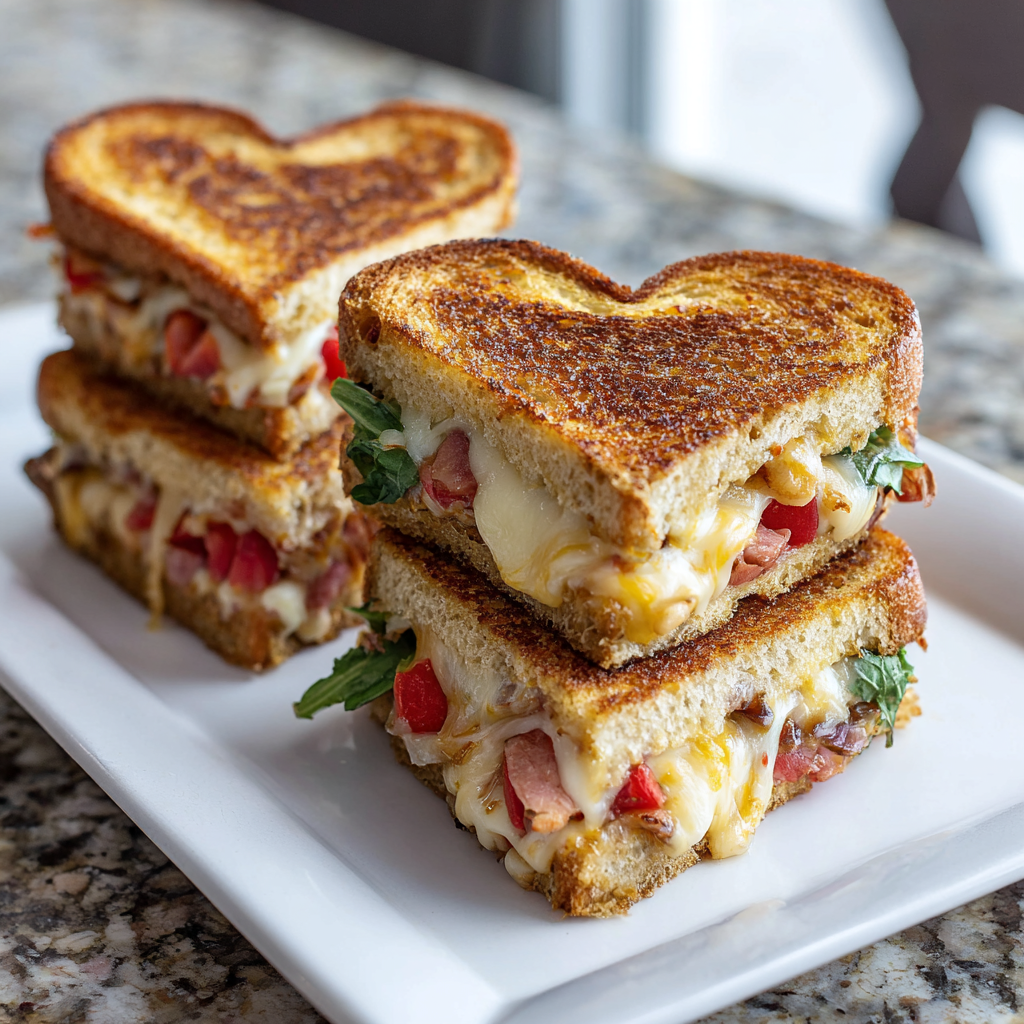 Heart Grilled Cheese Sandwiches