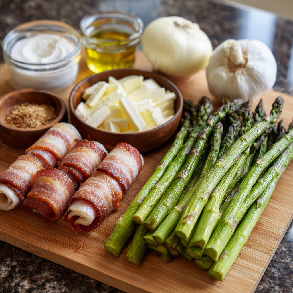Air Fryer Bacon-Wrapped Asparagus ingredients