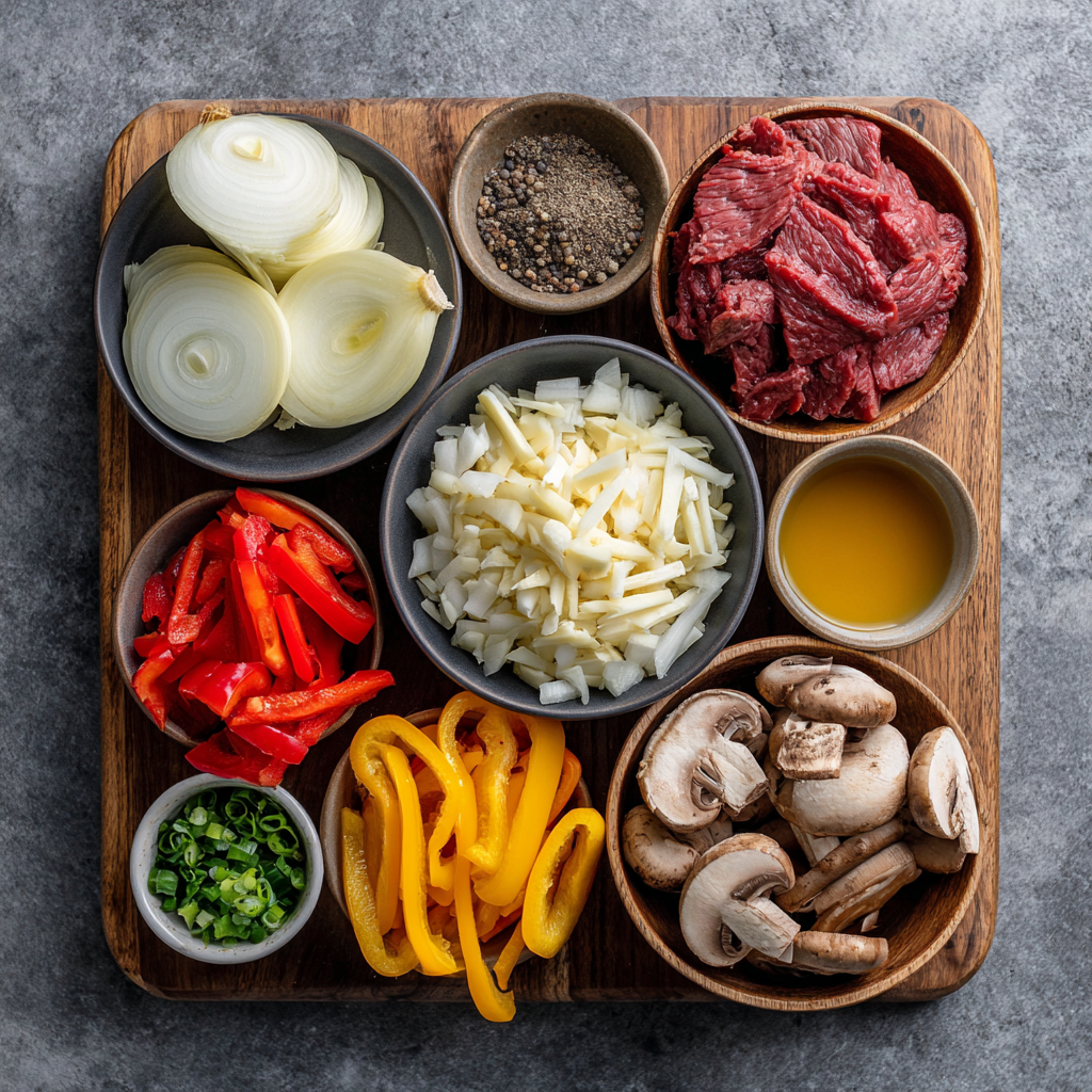 Air Fryer Philly Steak Bowl ingredients