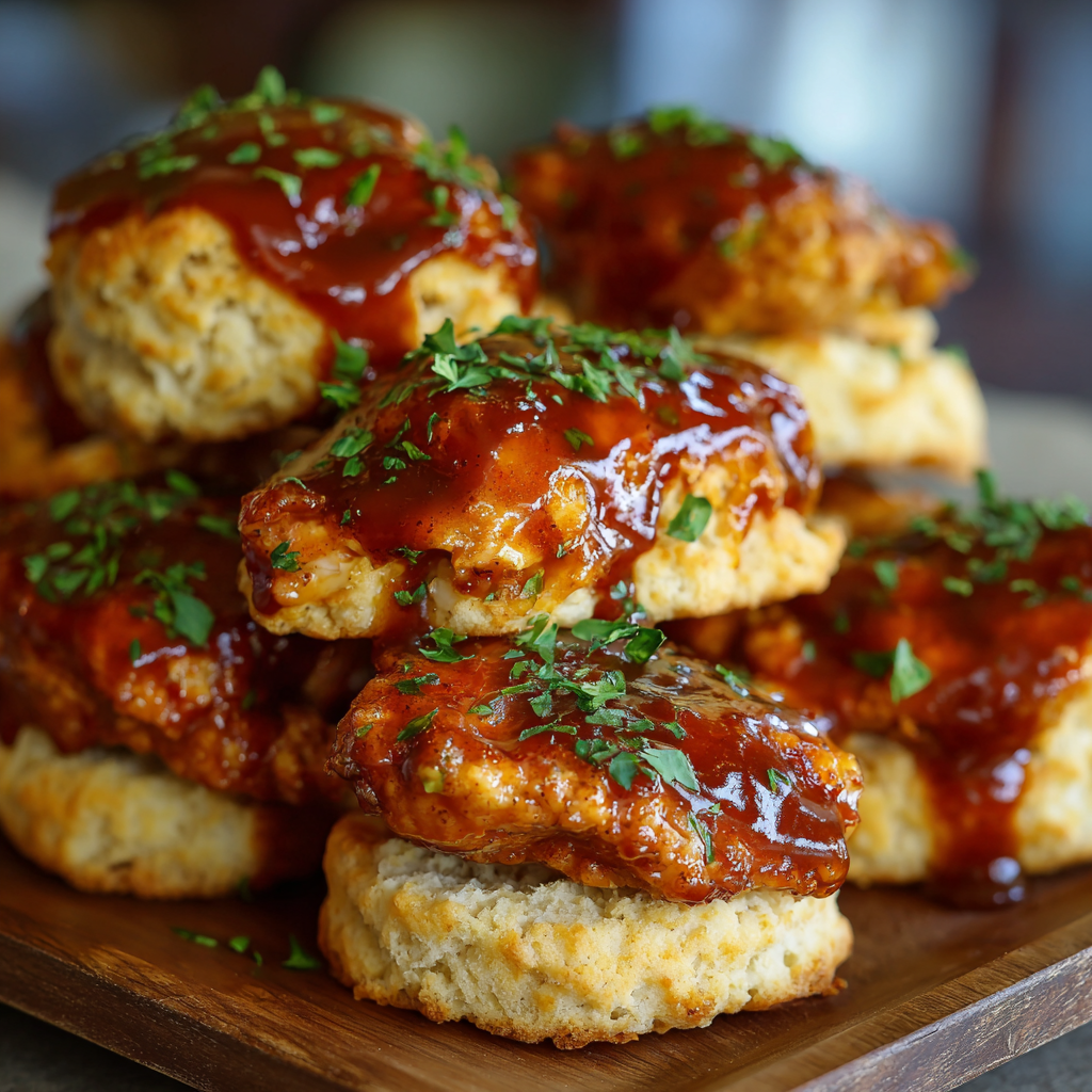 Air Fryer Spicy Honey Butter Chicken Biscuits instructions