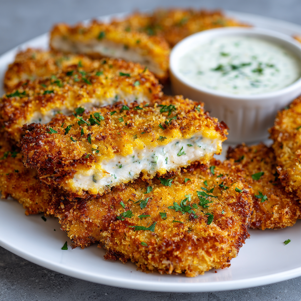 How to make Air Fryer Cheesy Ranch Chicken Cutlets 