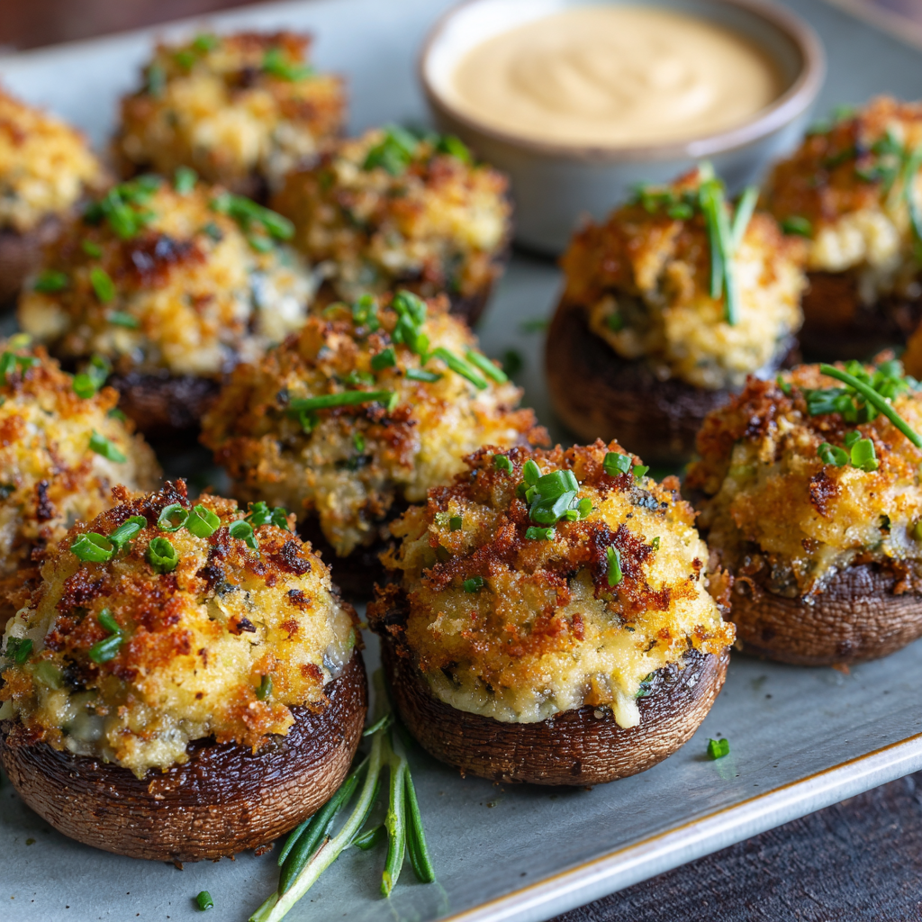 Air Fryer Stuffed Mushrooms