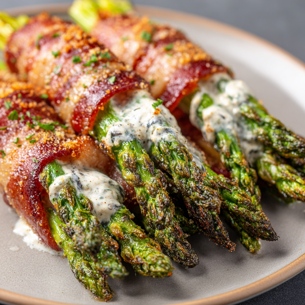 Air Fryer Bacon-Wrapped Asparagus
