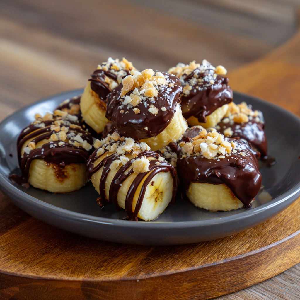 Air Fryer Chocolate-Covered Banana Bites