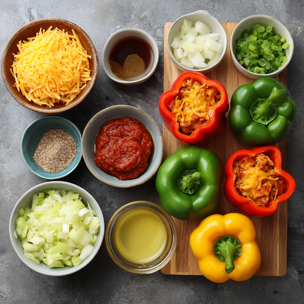 Air Fryer Buffalo Chicken Stuffed Peppers ingredients