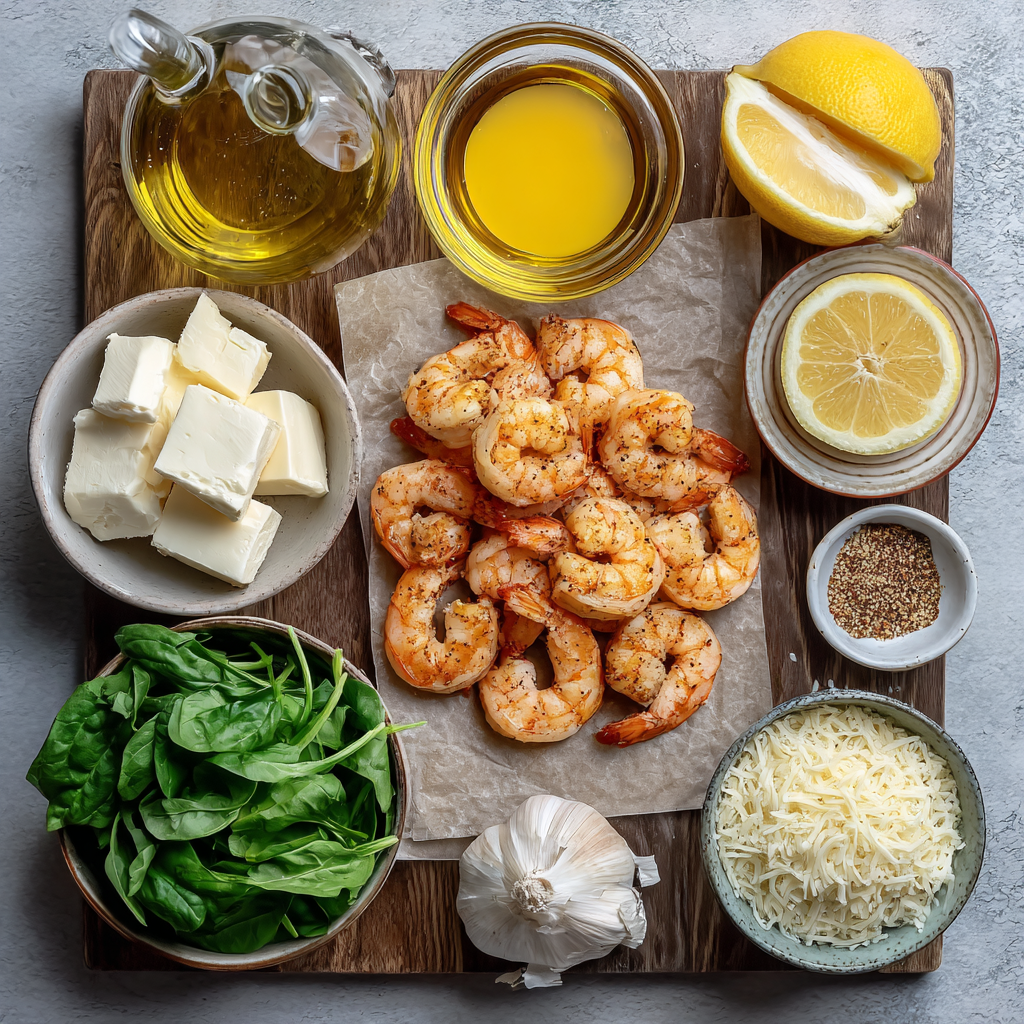 Air Fryer Creamy Tuscan Shrimp Ingredients
