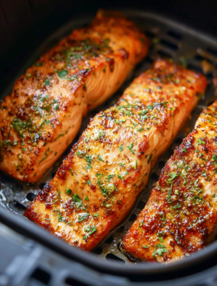 Air Fryer Apple Cider Glazed Salmon Fillets