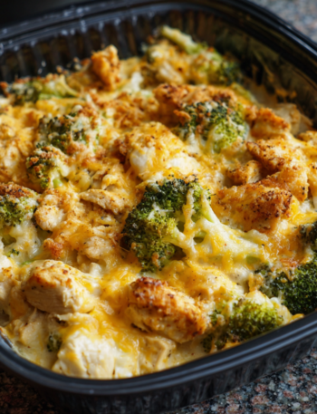 Air Fryer Cheesy Broccoli Chicken Casserole