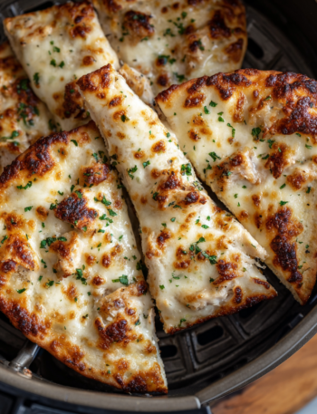 Air Fryer Cheesy Garlic Chicken Flatbread