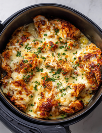 Air Fryer Chicken Alfredo Casserole