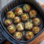 Air Fryer Creamy Garlic Parmesan Mushrooms