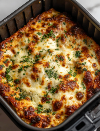 Air Fryer Creamy Spinach Garlic Lasagna