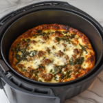 Air Fryer Creamy Spinach Parmesan Beef Bake