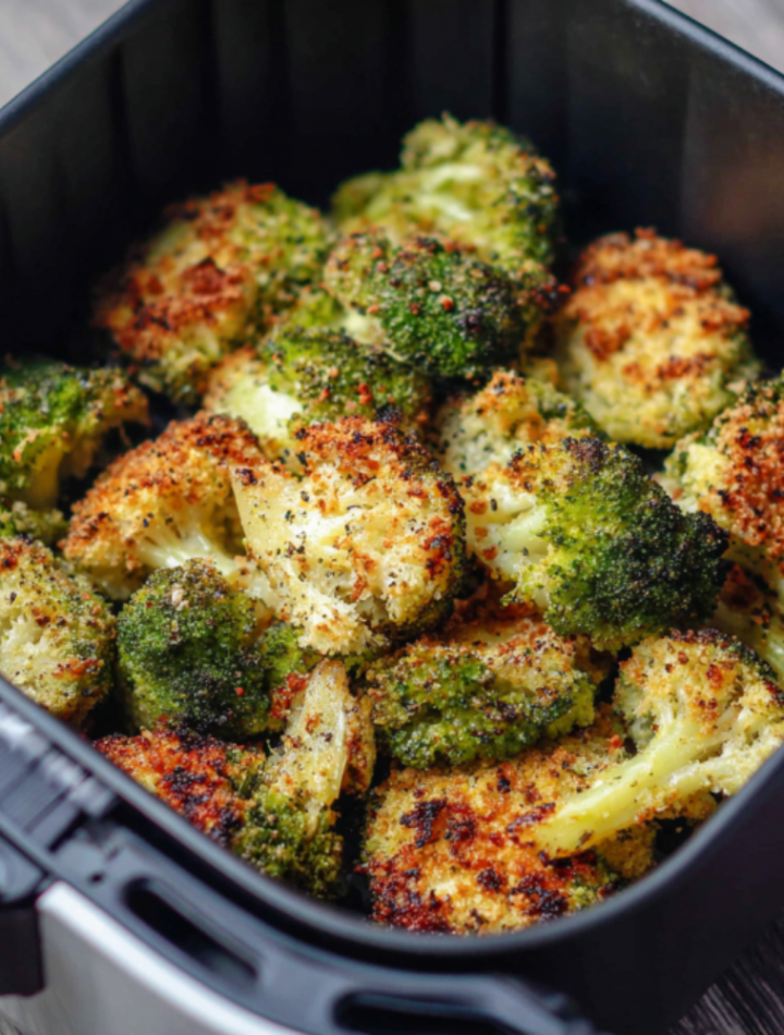 Air Fryer Creamy Vegan Parmesan Broccoli Pasta