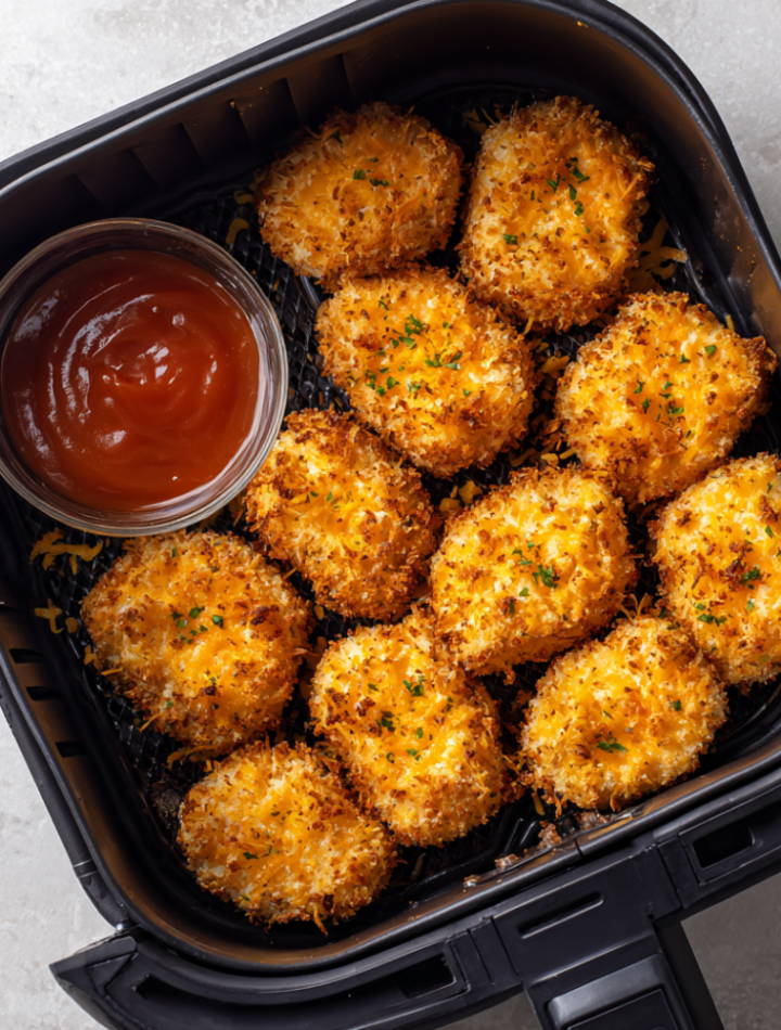 Air Fryer Crispy Cheddar Chicken Nuggets