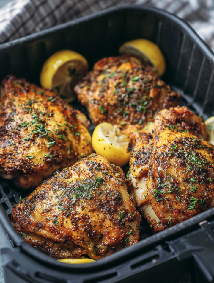 Air Fryer Crispy Lemon Pepper Chicken Thighs