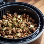 Air Fryer Garlic Butter Ground Beef Alfredo