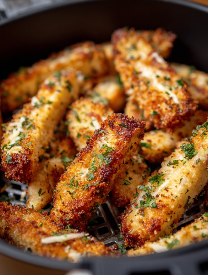 Air Fryer Garlic Parmesan Chicken Fries