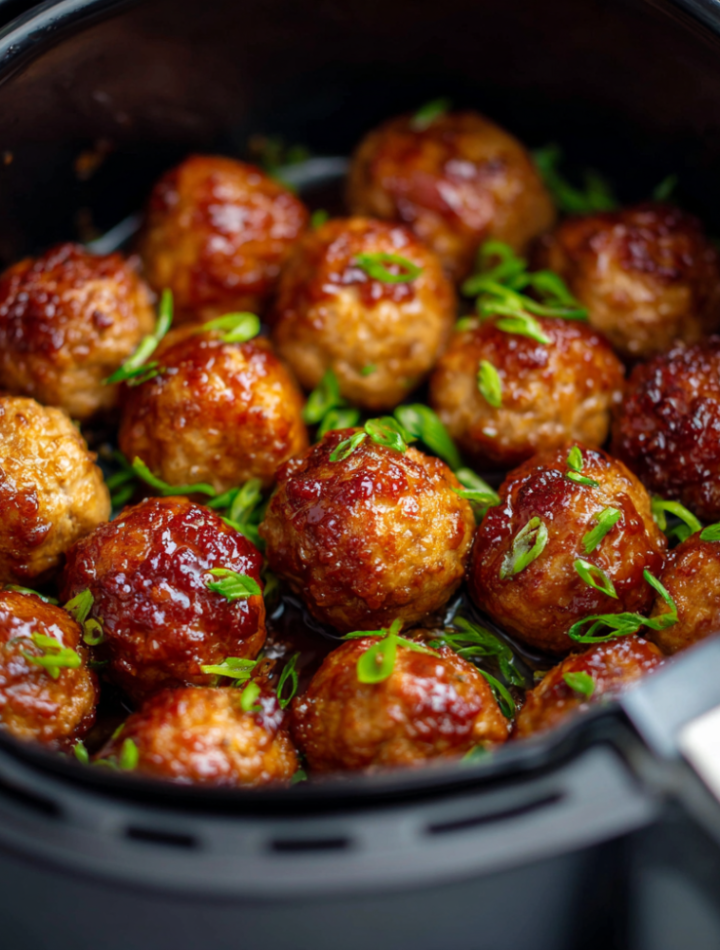 Air Fryer Honey Garlic Pork Meatballs