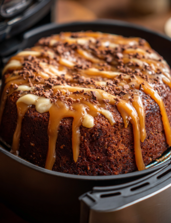 Air Fryer Miso Caramel & Chocolate Stout Cake