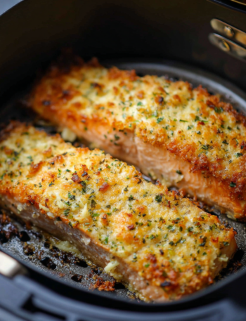 Air Fryer Parmesan Herb Crusted Salmon