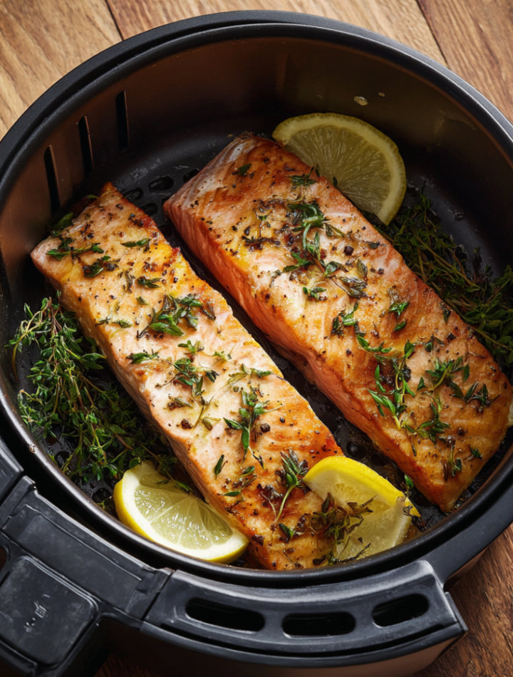Air Fryer Poached Salmon