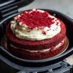 Air Fryer Red Velvet Cream Cake