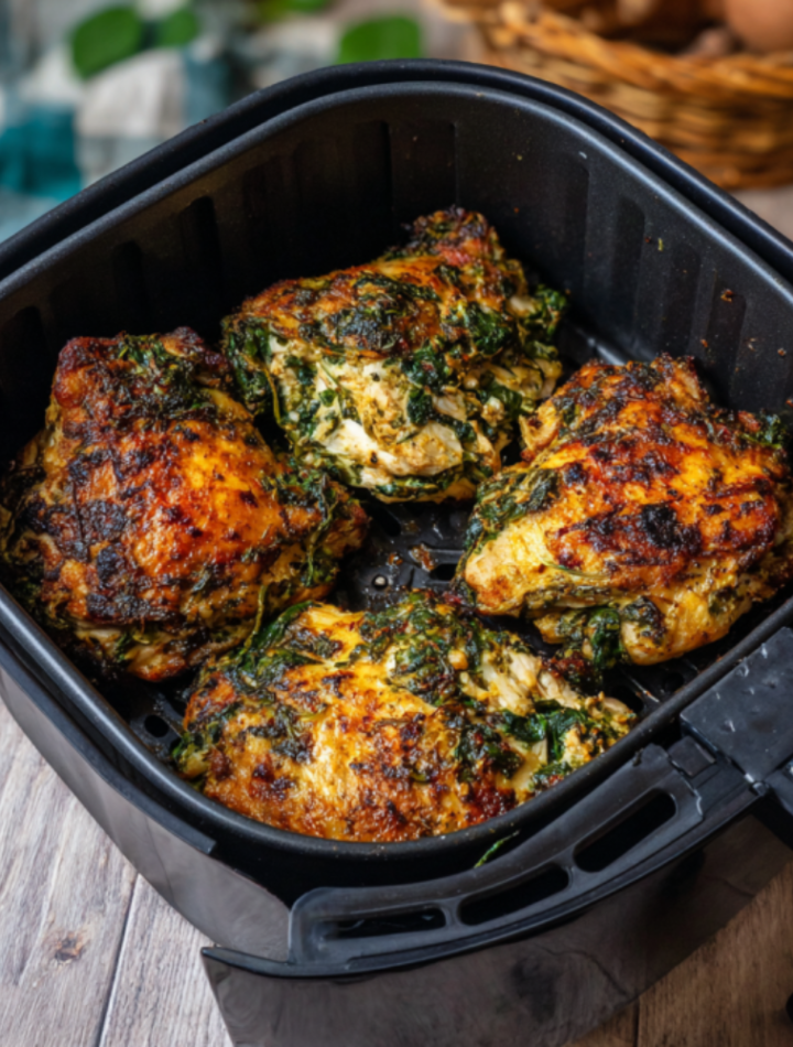 Air Fryer Spinach Artichoke Chicken