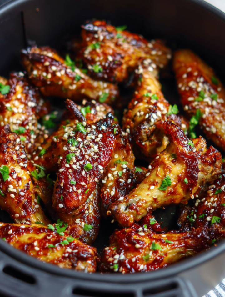 Air Fryer Sticky Sesame Garlic Chicken Wings