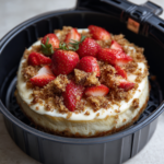 Air Fryer Strawberry Crunch Cheesecake