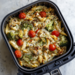 Air Fryer Vegan Garlic Alfredo Veggie Bake