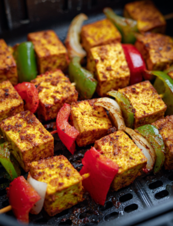 Air Fryer Vegan Tofu Tikka Skewers