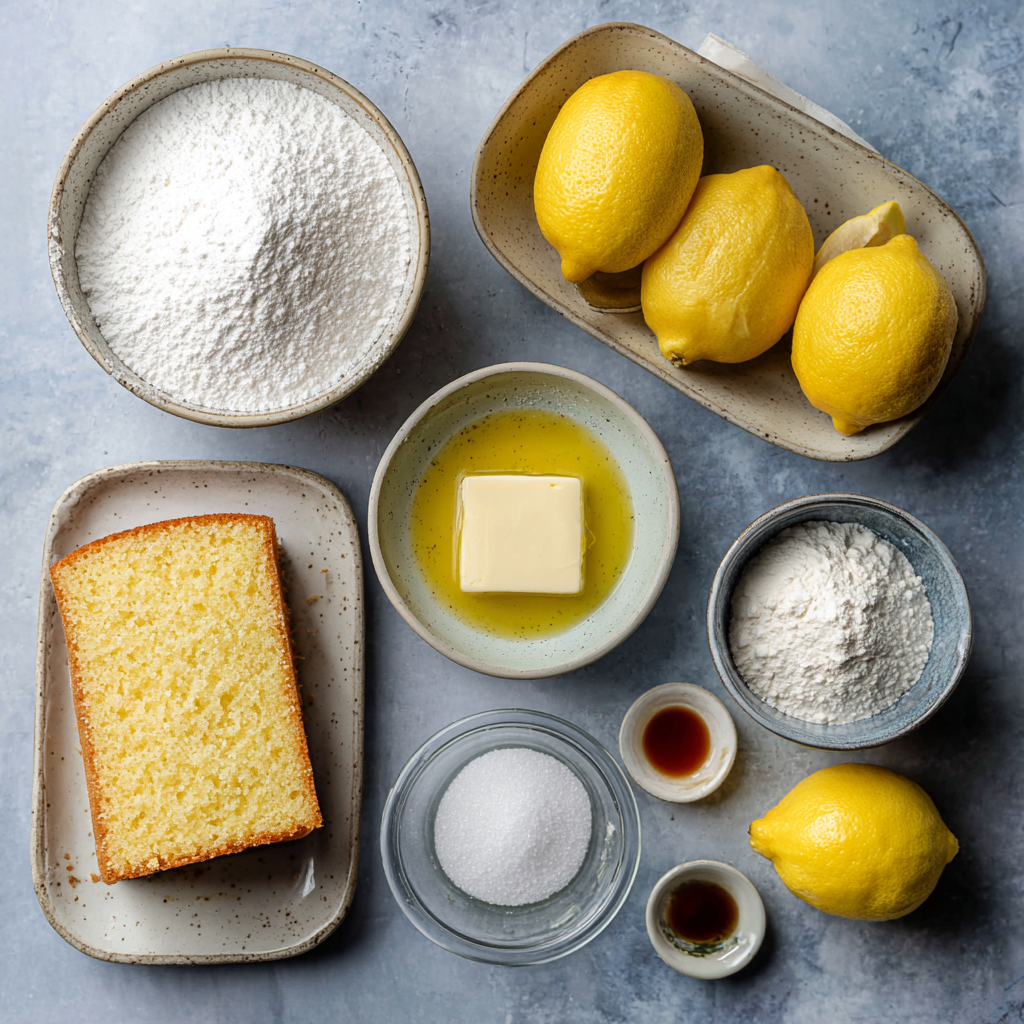 Air Fryer Lemon Drizzle Cake ingredients