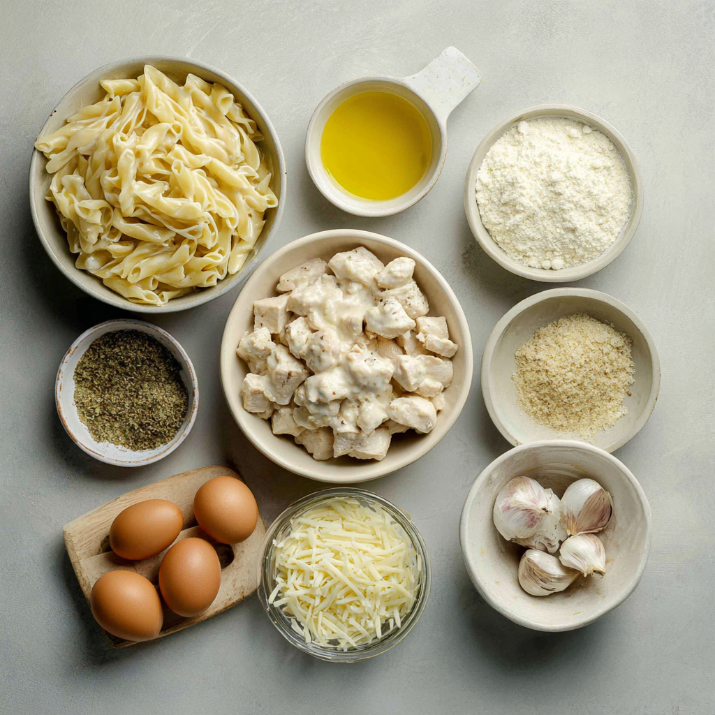 Air Fryer Chicken Alfredo Casserole ingredients