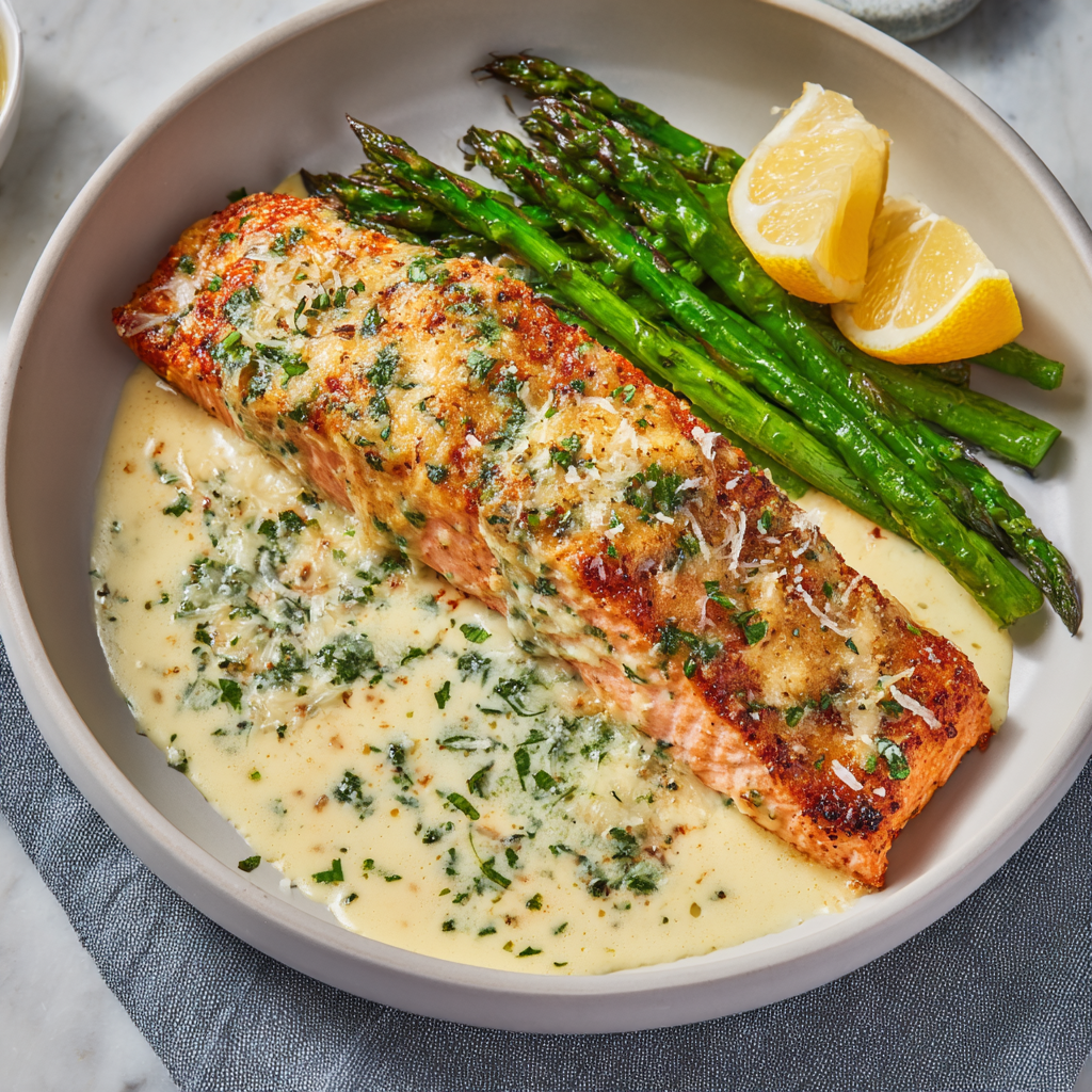 how to make Air Fryer Creamy Garlic Parmesan Salmon