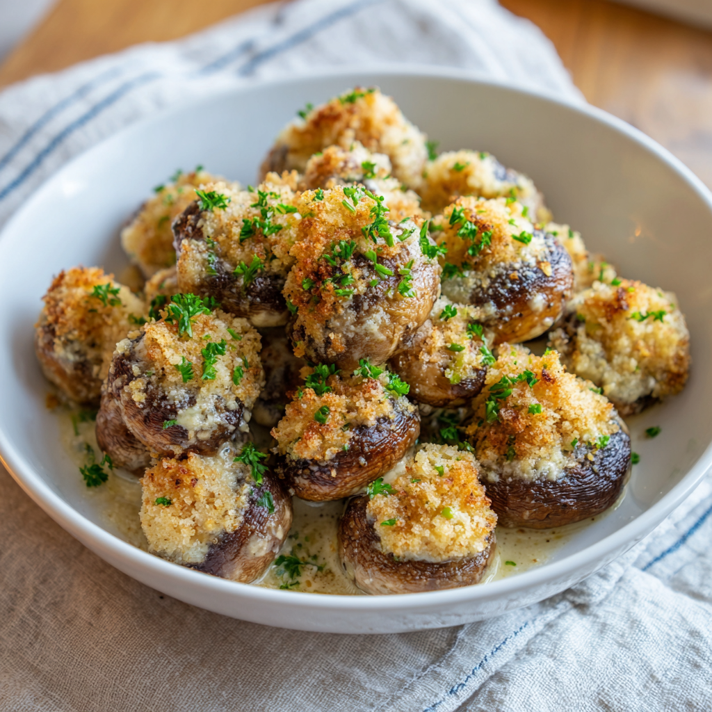 how to make Air Fryer Creamy Garlic Parmesan Mushrooms