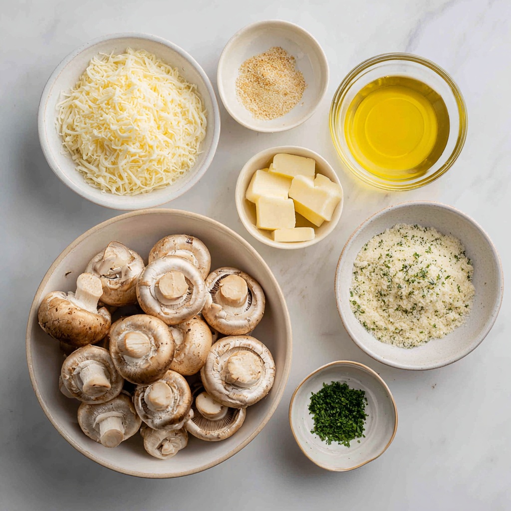 Air Fryer Creamy Garlic Parmesan Mushrooms ingredients