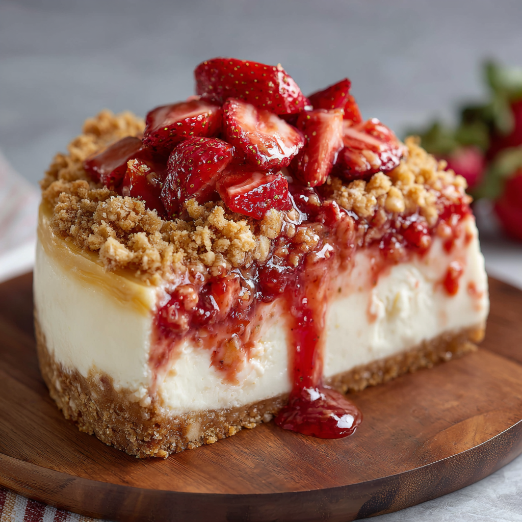 how to make Air Fryer Strawberry Crunch Cheesecake 