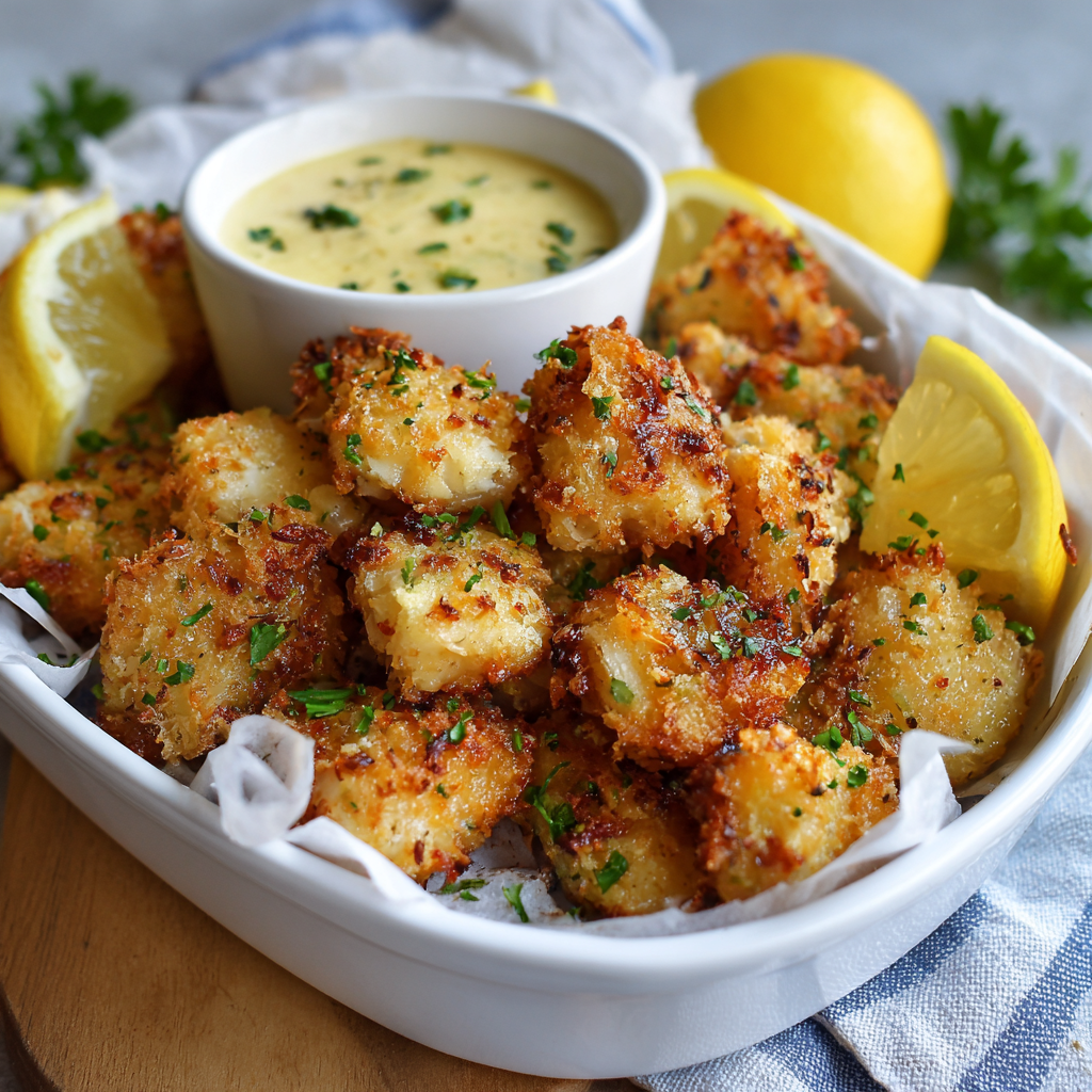 Air Fryer Garlic Butter Fish Bites